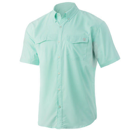 Huk Tide Point Solid Short Sleeve Shirt, Beach Glass / L
