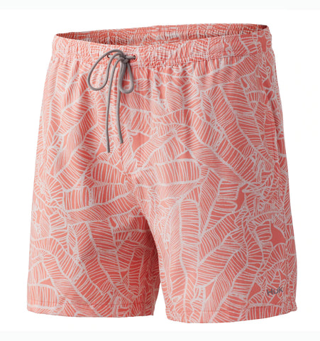Huk Linear Leaf Lined Volley Swim Shorts